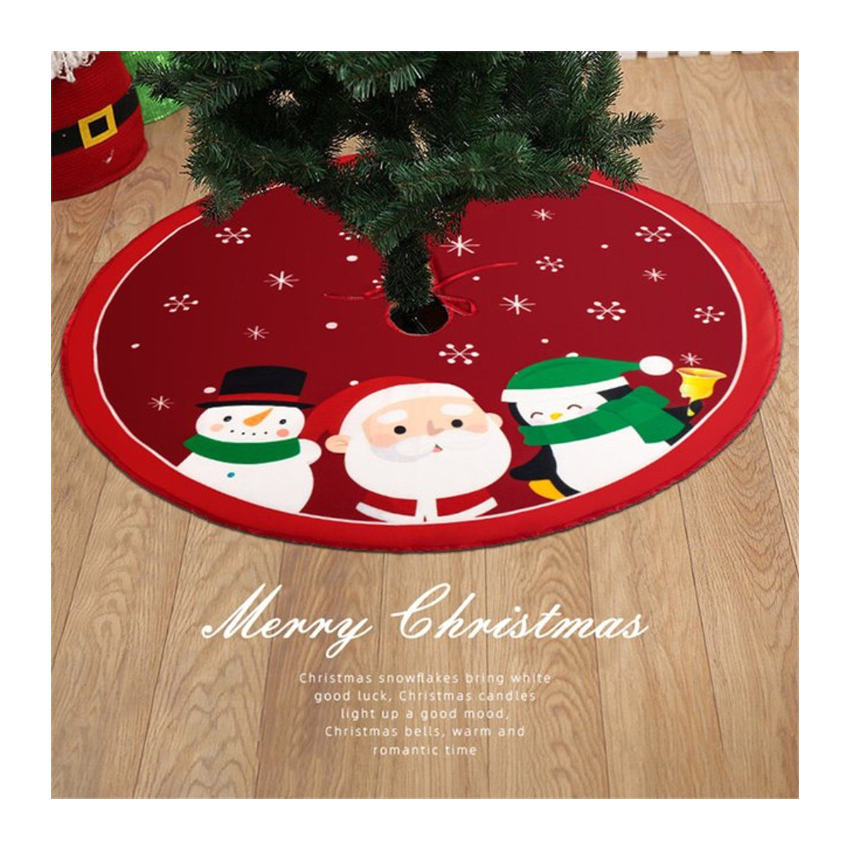 Kreativer Weihnachtsbaumrock mit Print als festliche Dekoration für deinen Weihnachtsbaum - Bild 1