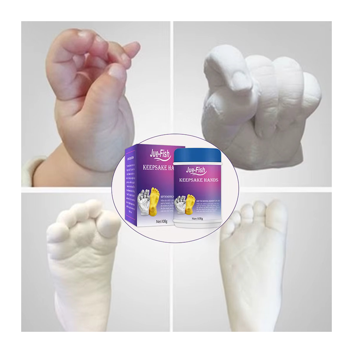 Kreatives 3D-Klon-Pulver für Hand- und Fußabdruck-Souvenirs von deinem Baby - Bild 2