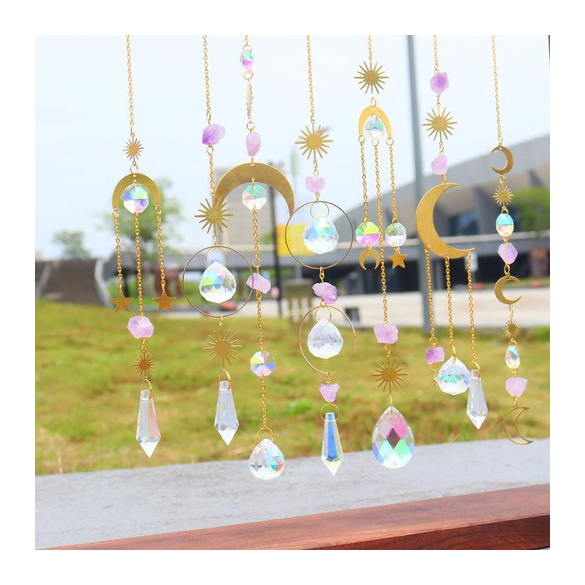 Kristall Prisma Sun Catcher Windspiel als hängender Anhänger in Multicolor für deine Gartendekoration - Bild 1
