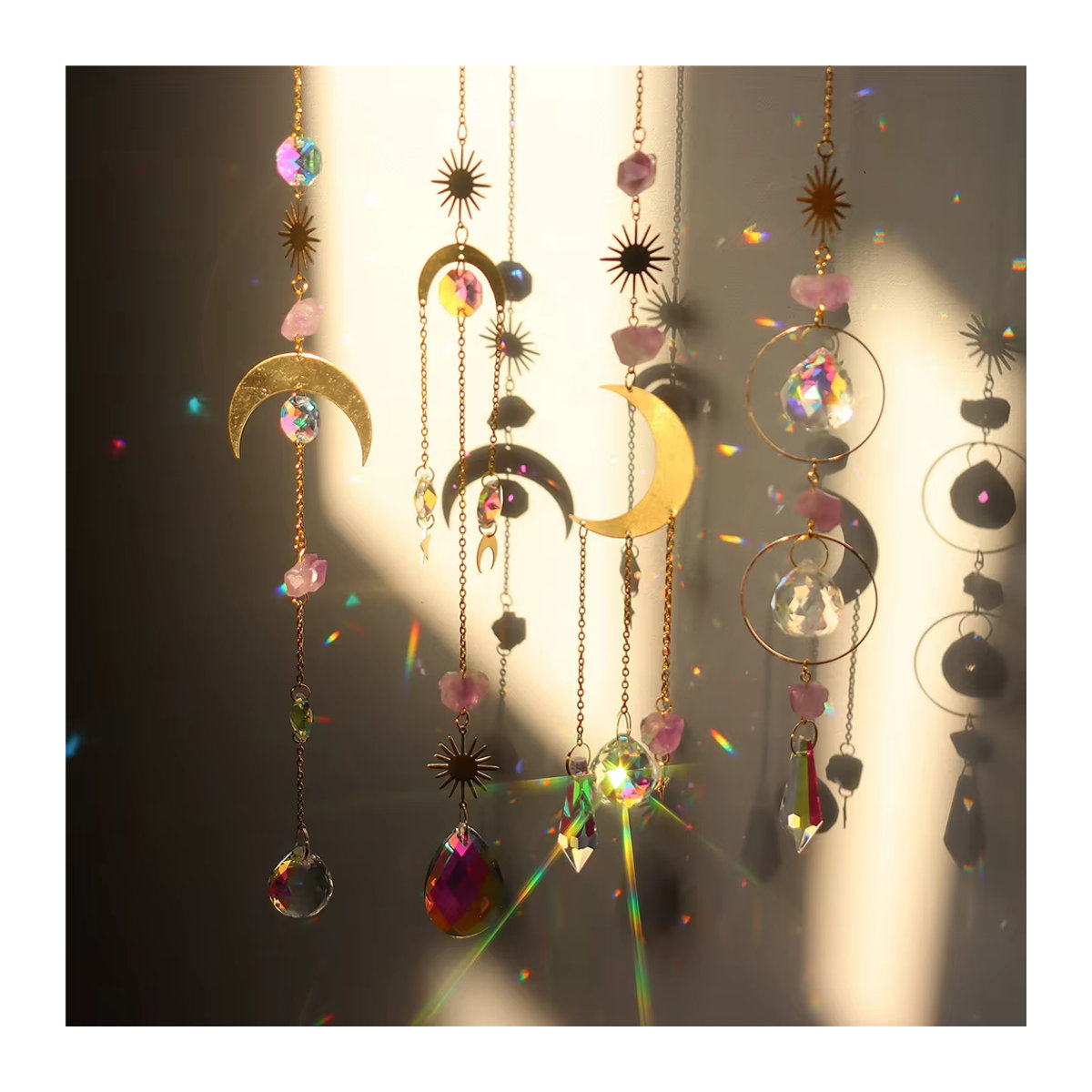 Kristall Prisma Sun Catcher Windspiel als hängender Anhänger in Multicolor für deine Gartendekoration - Bild 3