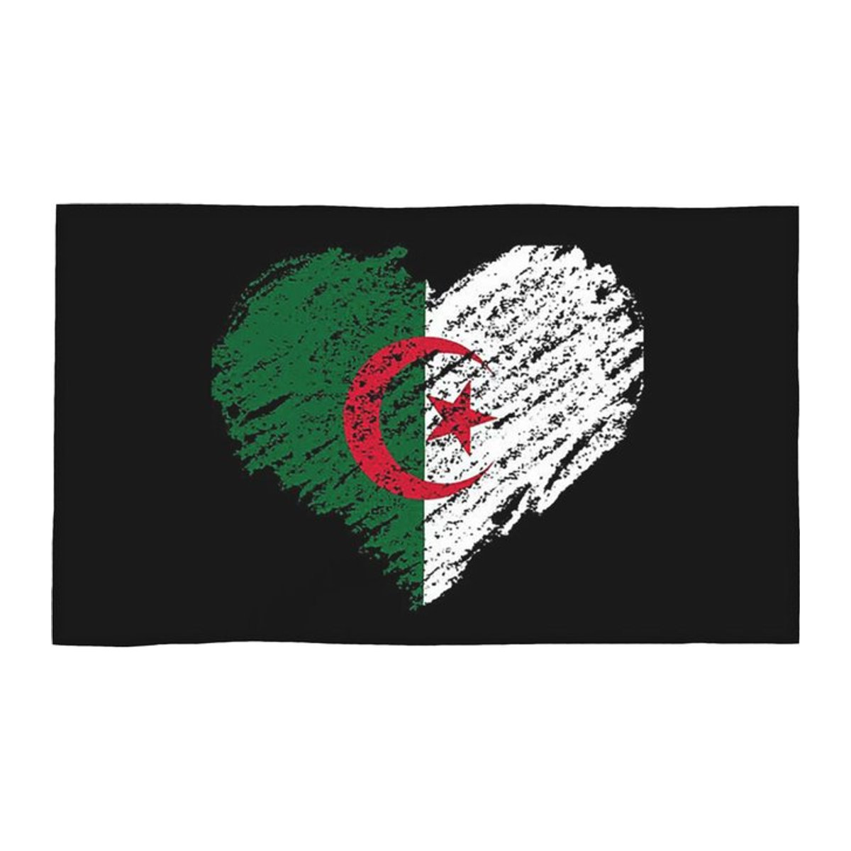Kritzel Handtuch Algerien Flagge Weiß B: 30 cm, H: 60 cm - Bild 1