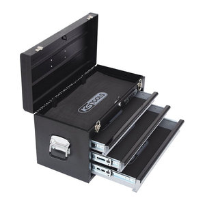 KS Tools Werkzeugkasten aus Metall mit 3 Schubladen, Schwarz, B: 26,0 cm, T: 52,0 cm, H: 30,2 cm