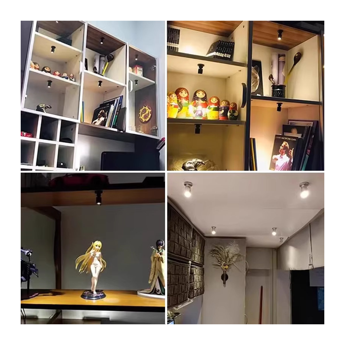 ksdligh LED Mini-Strahler Set 3er Pack in Schwarz, zoombar und dimmbar, 12 V oberflächenmontierte Spotlichter für Vitrine und Weinschrank - Bild 5