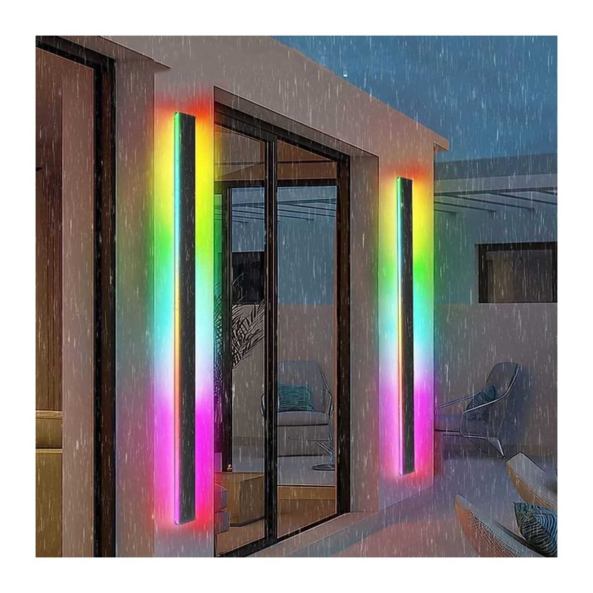 Ksdligh Moderne RGB LED Wandleuchte aus Aluminium wasserdicht für Garten Balkon und Veranda in Bunt - Bild 1