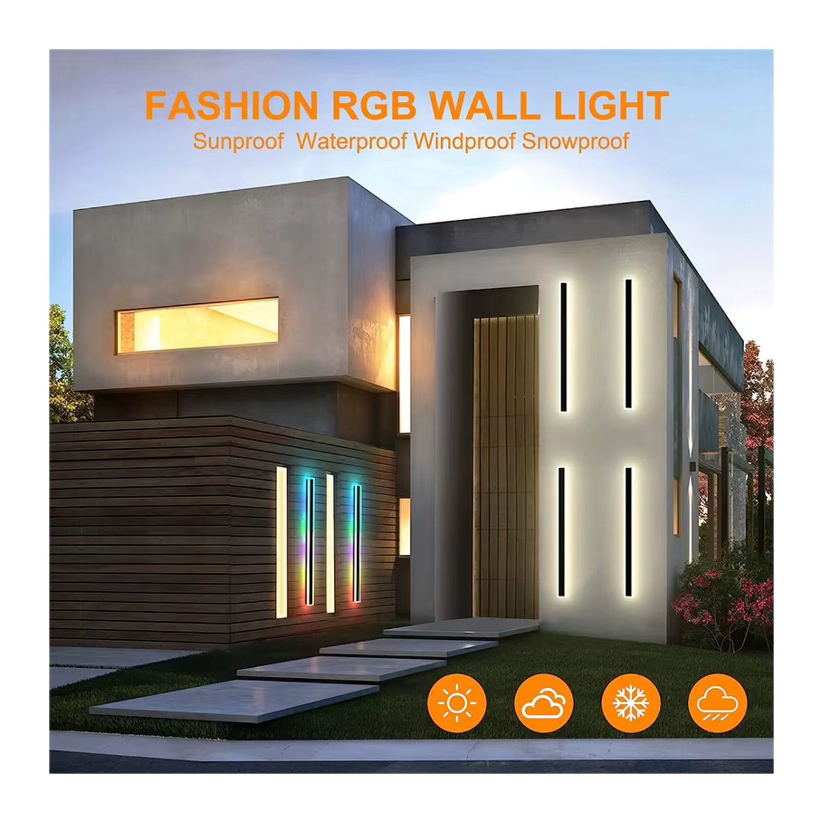 Ksdligh Moderne RGB LED Wandleuchte aus Aluminium wasserdicht für Garten Balkon und Veranda in Bunt - Bild 2