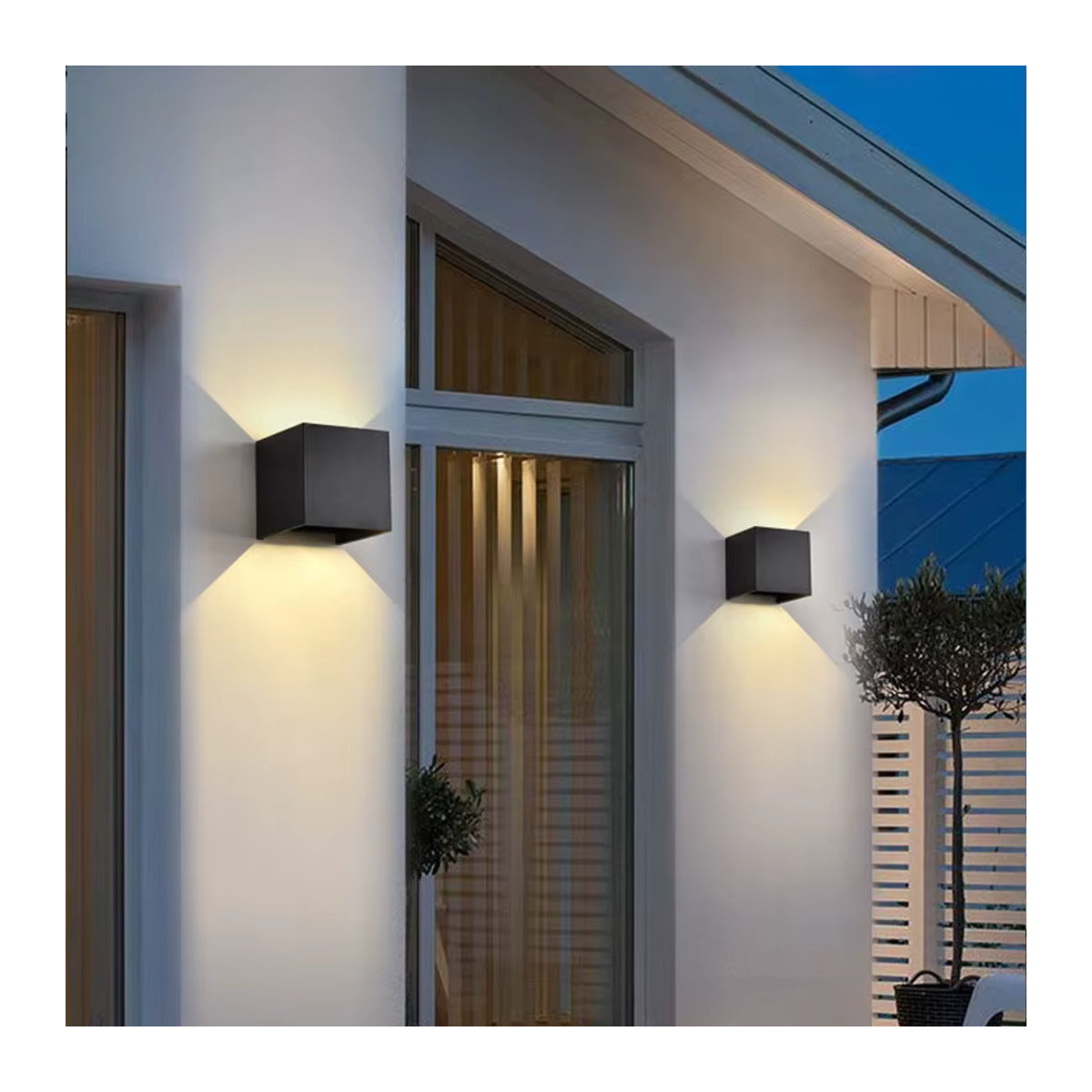 ksdligh Tuya Smart RGB LED Außenwandleuchte mit Bewegungsmelder, IP65 wasserdicht, Schwarz, Modern - Bild 3