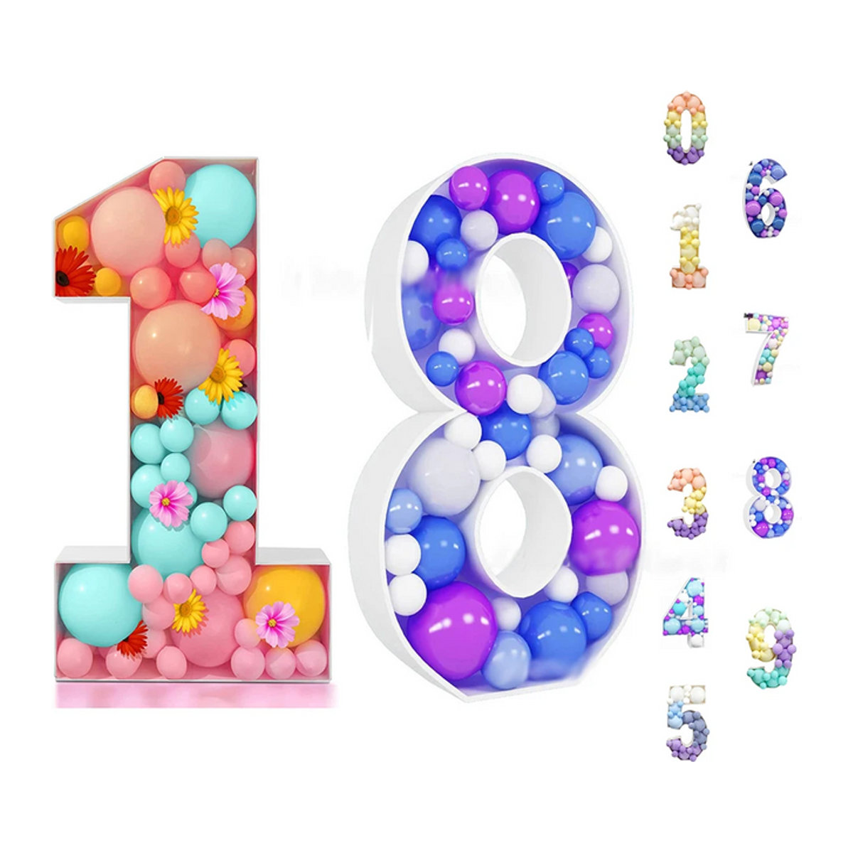 KTATUHG DIY Ballon Box für Geburtstage und Hochzeiten, Mehrfarbig, B/H: 92 x 55 cm - Bild 1