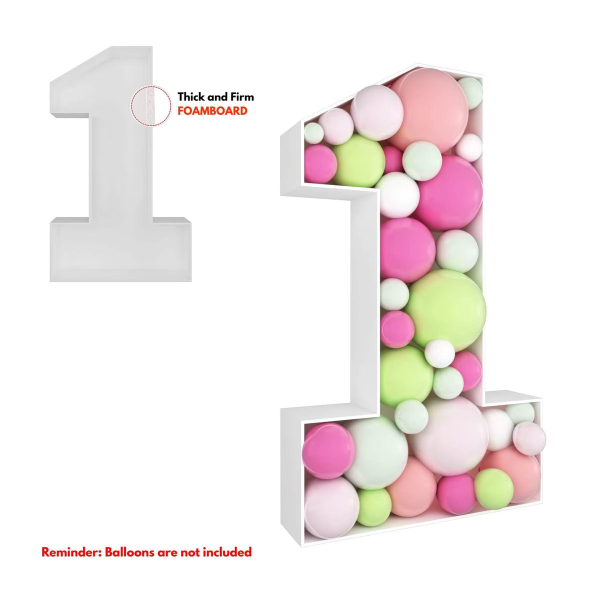 KTATUHG DIY Ballon Box für Geburtstage und Hochzeiten, Mehrfarbig, B/H: 92 x 55 cm - Bild 2