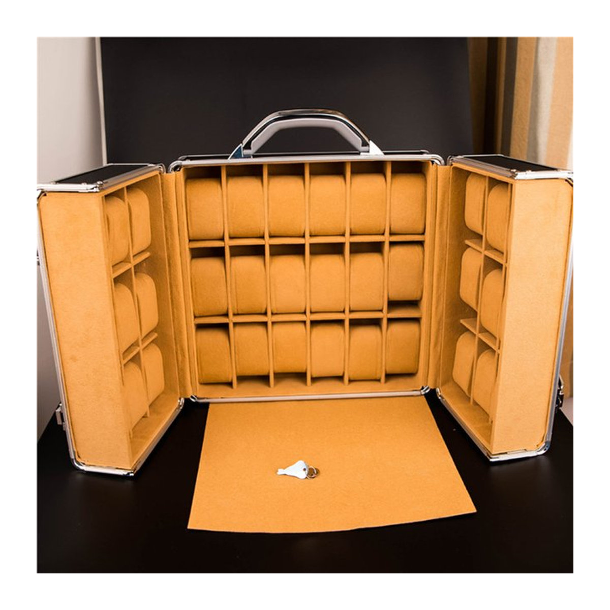 KTMGAVA Uhrenbox mit 36 Display-Plätzen und Schloss, mechanische Aufbewahrungsbox für Uhren und Schmuck, Schwarz - Bild 1