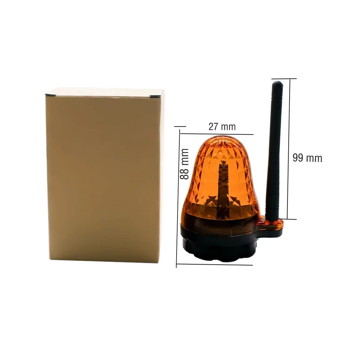 KUANGZIPENG LED Außen-Warnleuchte Orange mit Wandhalterung für 12V 24V 220V als Blitzlicht-Alarm ohne Ton - Bild 5