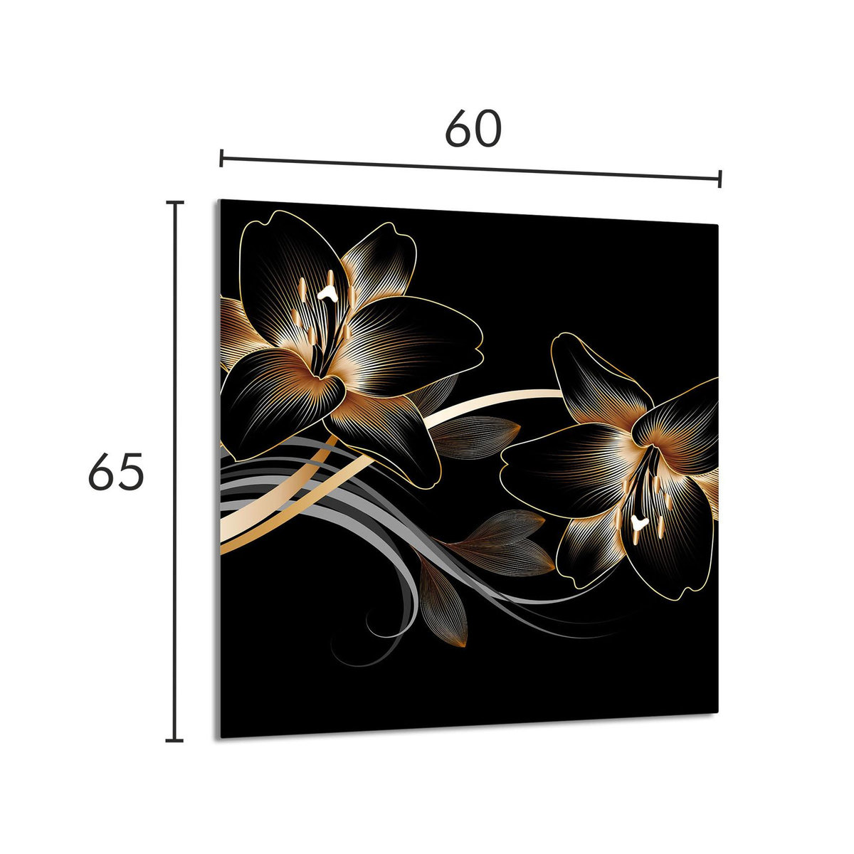 Küchenglaspanel aus gehärtetem Glas mit Orchideen-Motiv, Breite: 60 cm, Höhe: 65 cm - Bild 2
