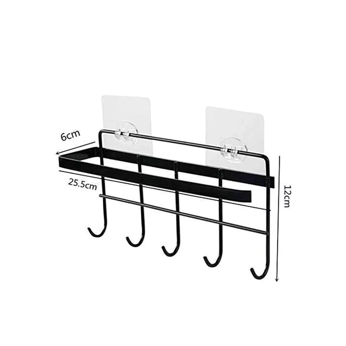 Küchenregal als Wandorganisator in Weiß mit Papierhandtuchhalter und Haken für Utensilien und Kochgeschirr - Bild 2