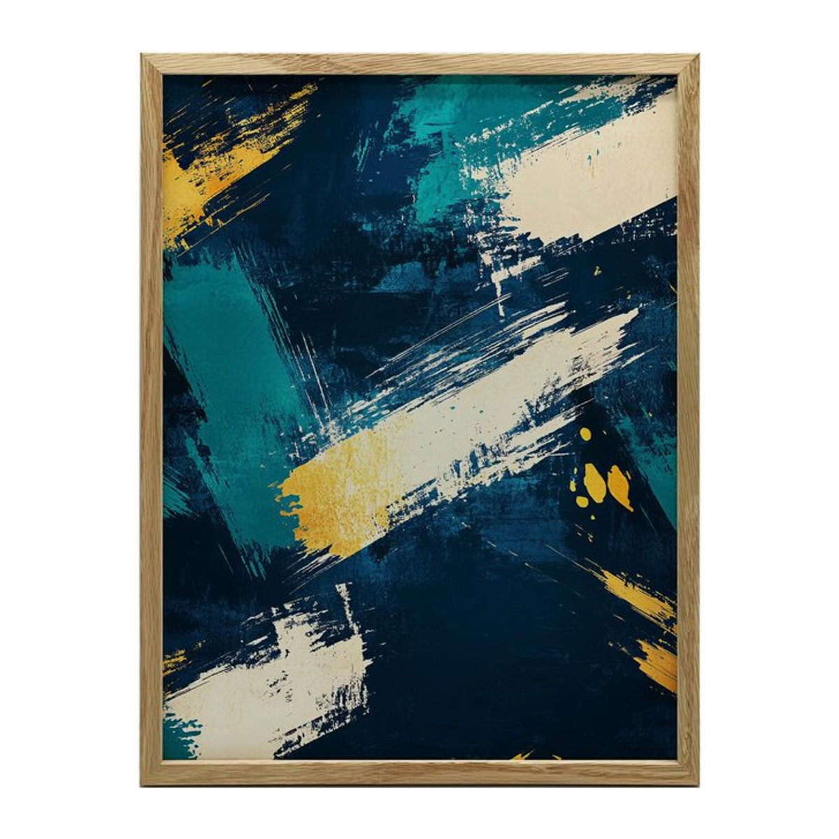 Künstlerischer Rhythmus Wandbild von iKable mit goldenem Aluminiumrahmen und mattem Papier, B x H: 40 x 50 cm - Bild 1