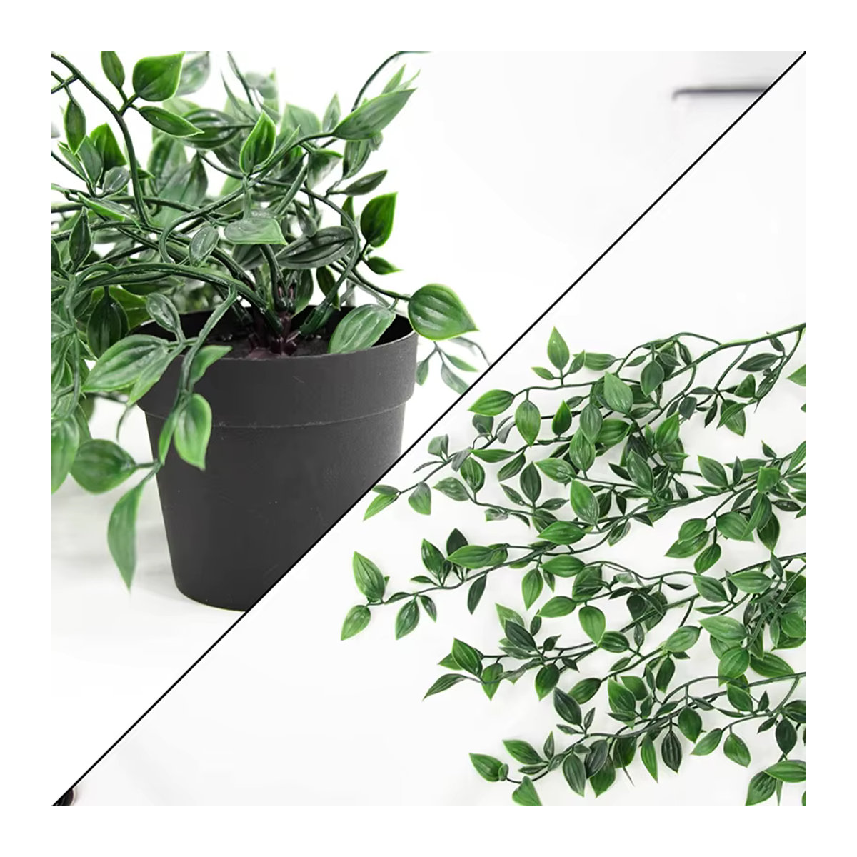 Künstliche Efeu-Pflanze in Grün mit Topf als hängende Dekoration aus Kunststoff für Zuhause und Garten - Bild 6