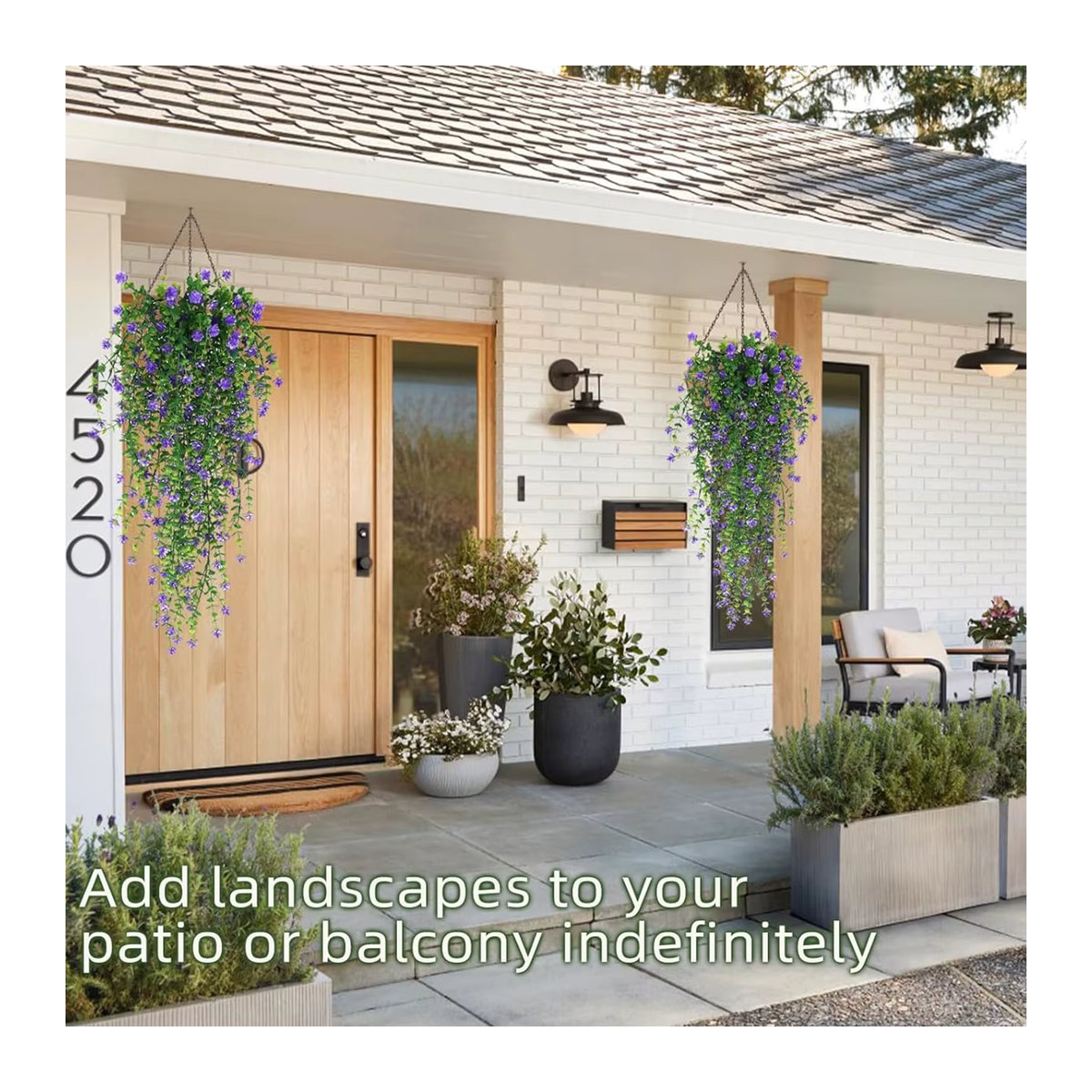 Künstliche Eukalyptus- und Kamelienpflanze aus Kunststoff mit UV-Schutz für Garten, Haus und Dekorationen - Bild 2