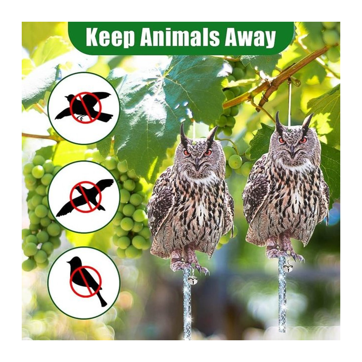 Künstliche Eule aus Acryl als Vogelscheuche zur Schädlingsbekämpfung für Garten und Hof - Bild 1
