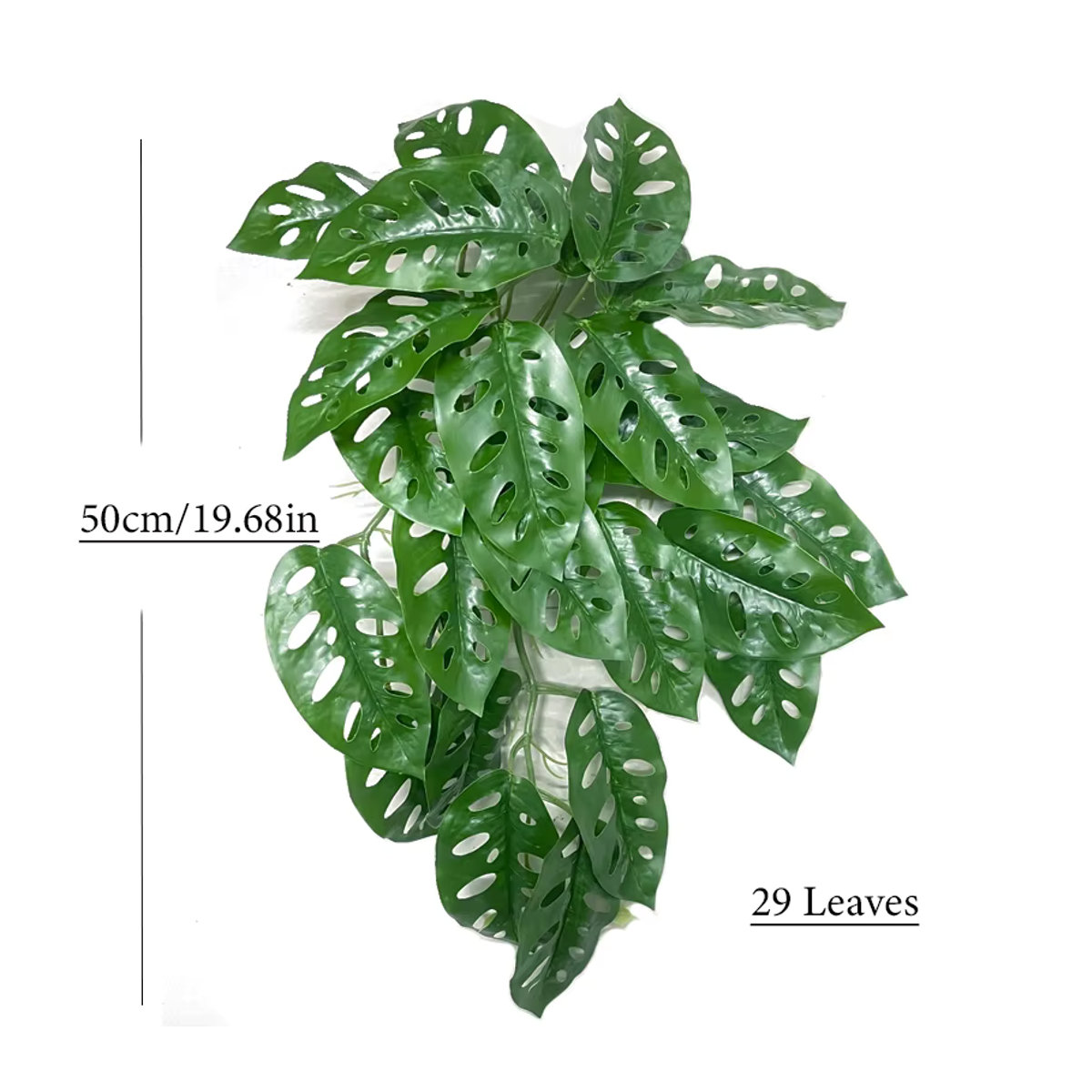Künstliche hängende Reben von Kmitang in Grün mit Monstera-Blättern und Rattan-Elementen, Höhe: 76 cm - Bild 4