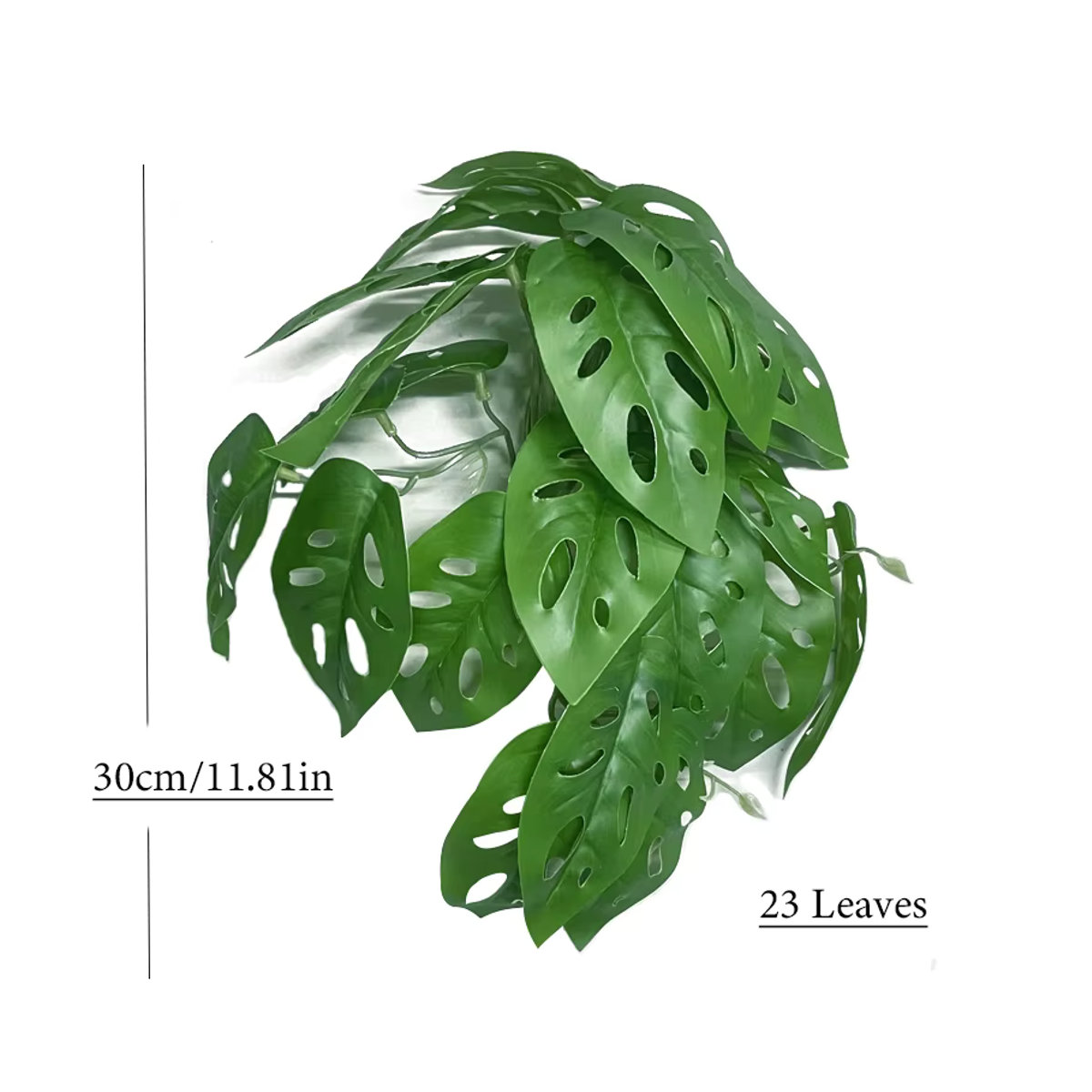 Künstliche hängende Reben von Kmitang in Grün mit Monstera-Blättern und Rattan-Elementen, Höhe: 76 cm - Bild 5