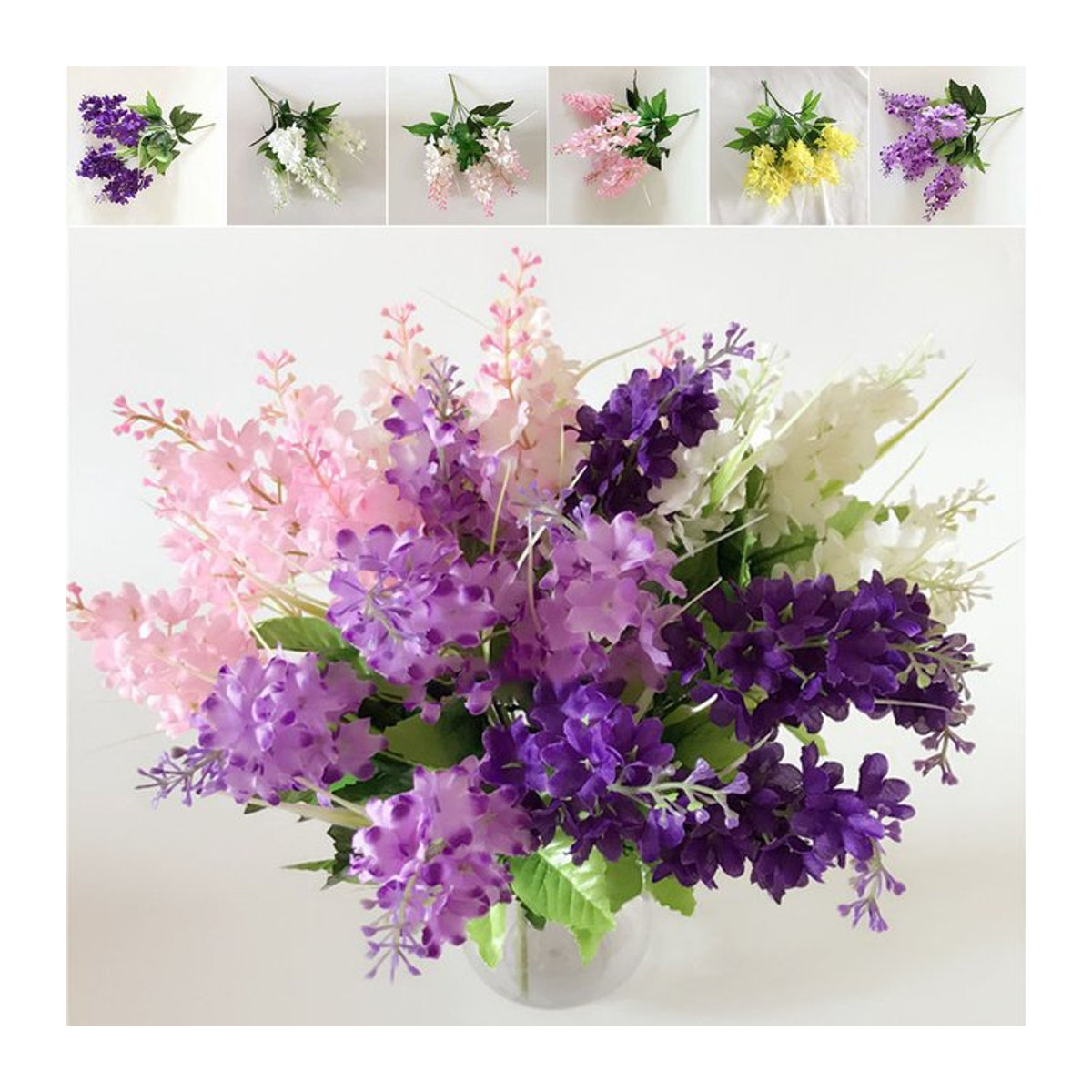 Künstliche Hyazinthe in Weiß als dekorative Blume für Hochzeit und Party, Höhe: 30–33 cm - Bild 1
