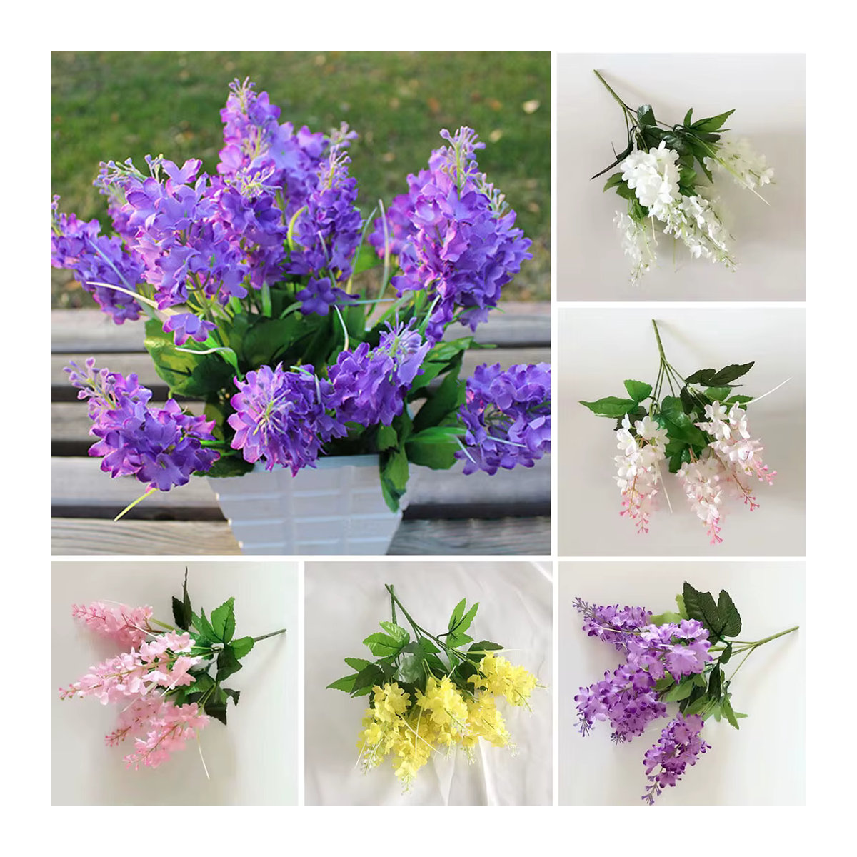 Künstliche Hyazinthe in Weiß als dekorative Blume für Hochzeit und Party, Höhe: 30–33 cm - Bild 2