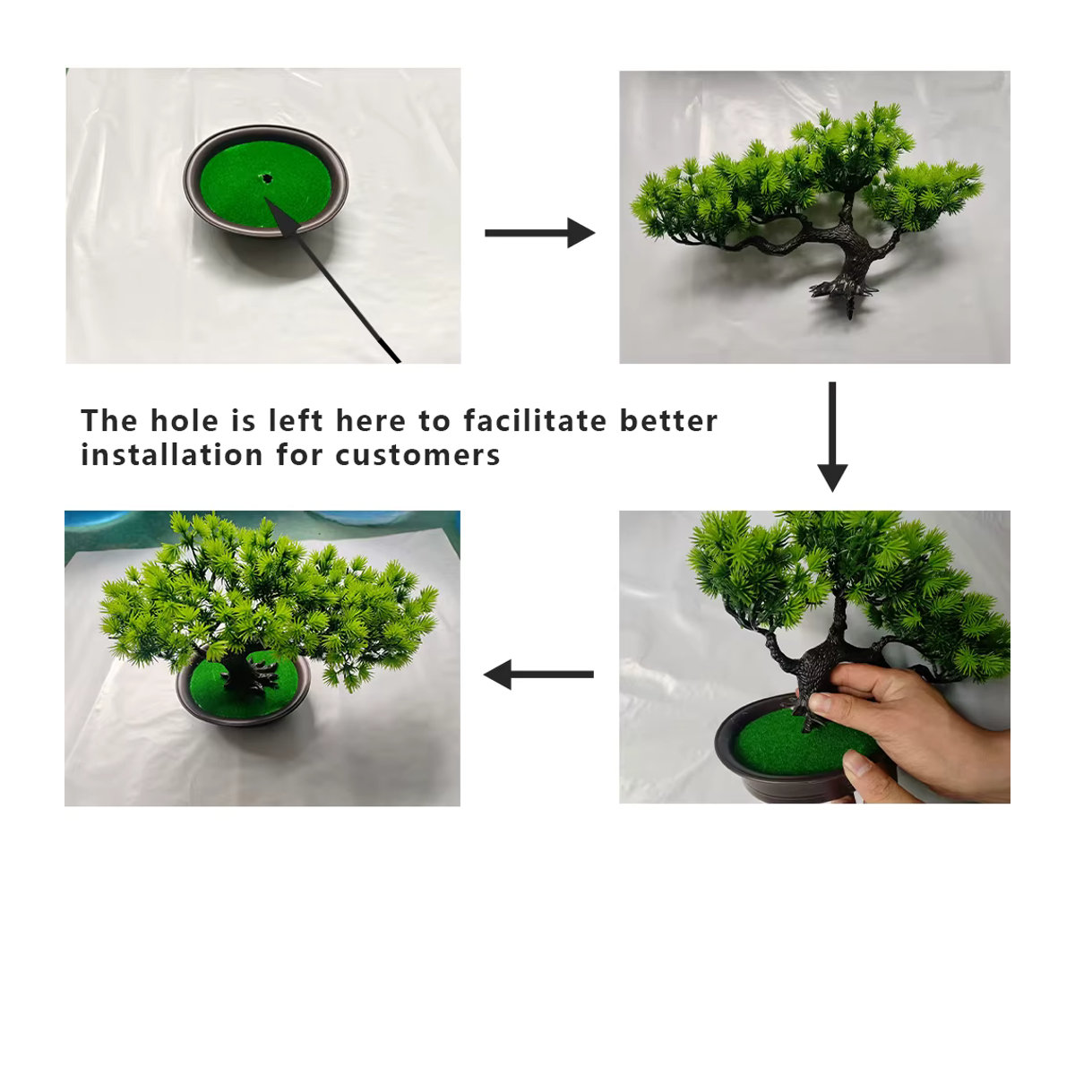 Künstliche Kiefernpflanze Kmitang als Bonsai in Grün, Kunststoff-Zimmerpflanze für die Desktop-Dekoration, Höhe: 27 cm - Bild 2