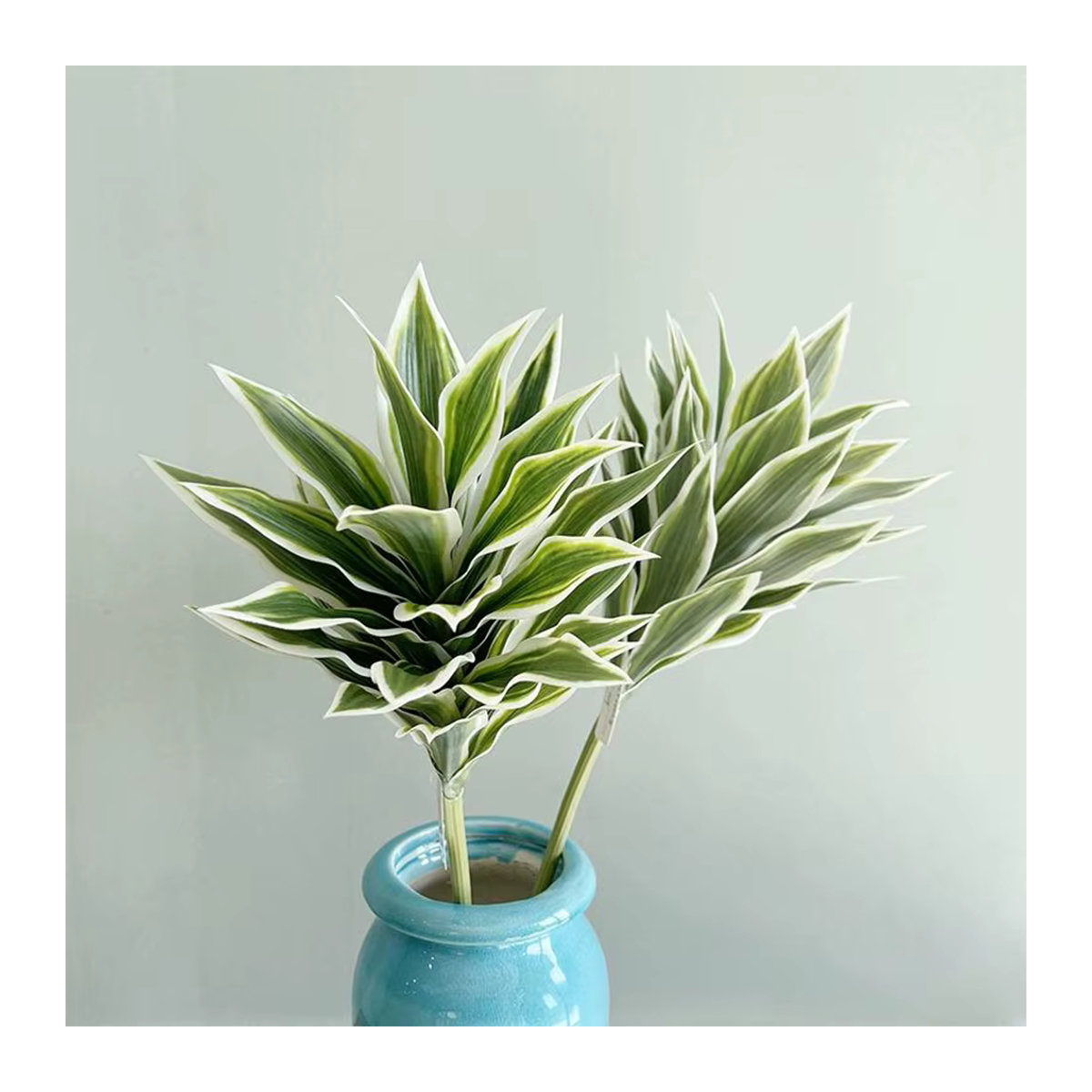 Künstliche Lilie Kmitang aus Bambus in Grün und Gold, tropischer Dracaena-Zweig mit Brasilholzblättern, Höhe: 62 cm - Bild 2