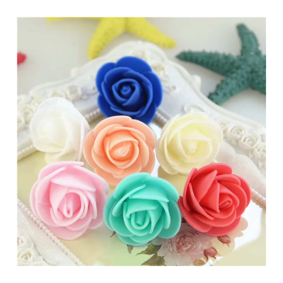 Künstliche Mini-Rosenblüten aus PE-Schaum in Mix-Farben für DIY-Hochzeitsdekoration, 500 Stück, Durchmesser: 3 cm - Bild 2