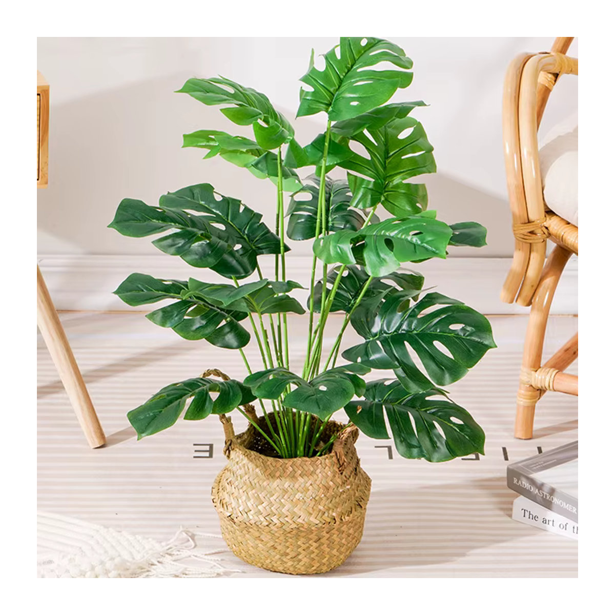 Künstliche Monstera-Pflanze von Kmitang in Grün, 70 cm Höhe - Bild 2