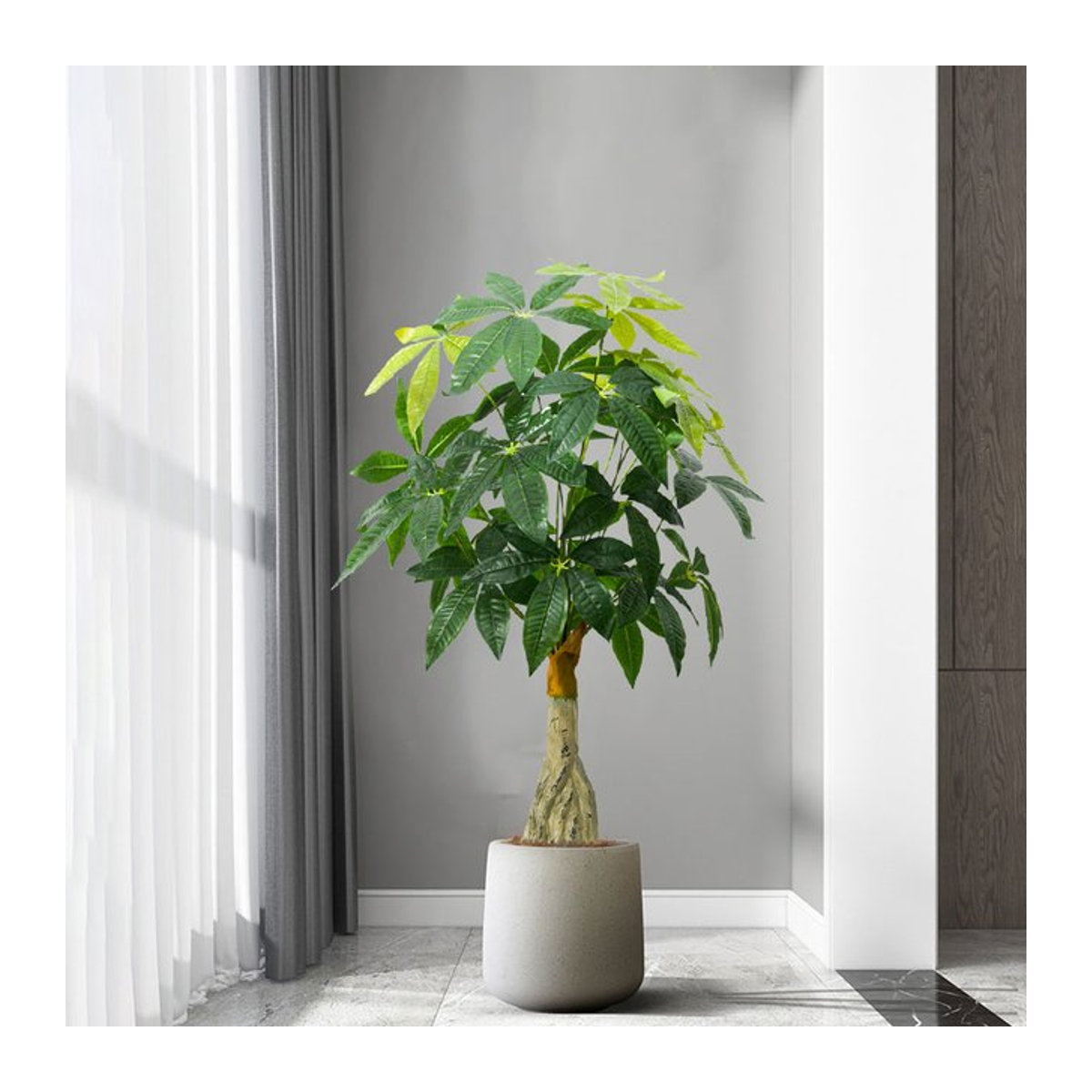 Künstliche Monstera Pflanze von Kmitang in Grün, 95 cm große Kunstpalme als Topfpflanze für Zuhause und Garten - Bild 1