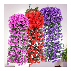 Künstliche Orchidee in Violett als hängende Dekoration für Hochzeit und Wohnzimmer, Höhe: 70 cm