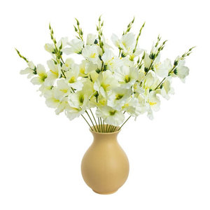Künstliche Orchideen von Yusheng in Orange und Weiß als florales Bouquet für Hochzeiten und Dekorationen