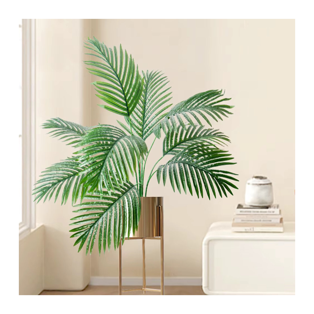 Künstliche Palme Kmitang in Grün, tropischer Pflanzenzweig mit Monstera-Blättern aus Kunststoff, Höhe: 67–85 cm - Bild 2