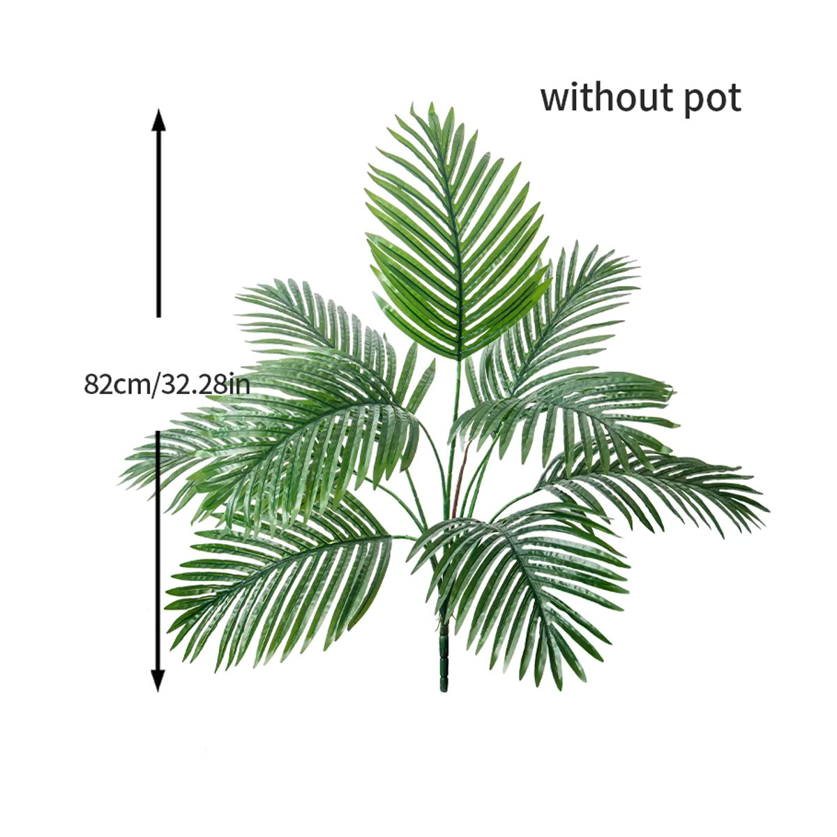 Künstliche Palme Kmitang in Grün, tropischer Pflanzenzweig mit Monstera-Blättern aus Kunststoff, Höhe: 67–85 cm - Bild 3