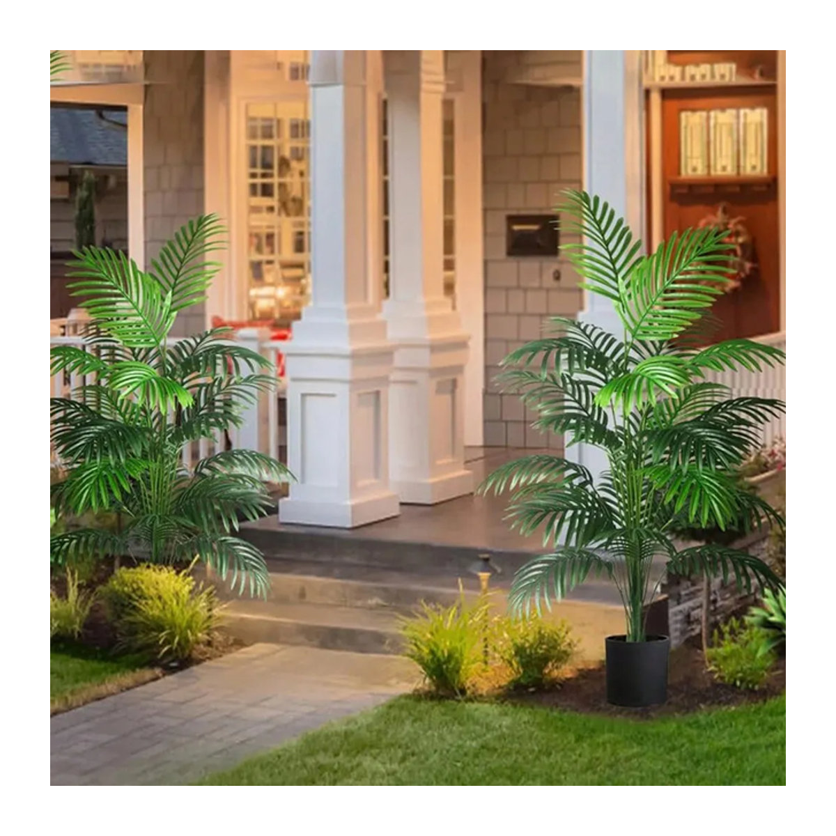 Künstliche Palme von Kmitang in Grün als dekorative Topfpflanze für Haus und Garten - Bild 1