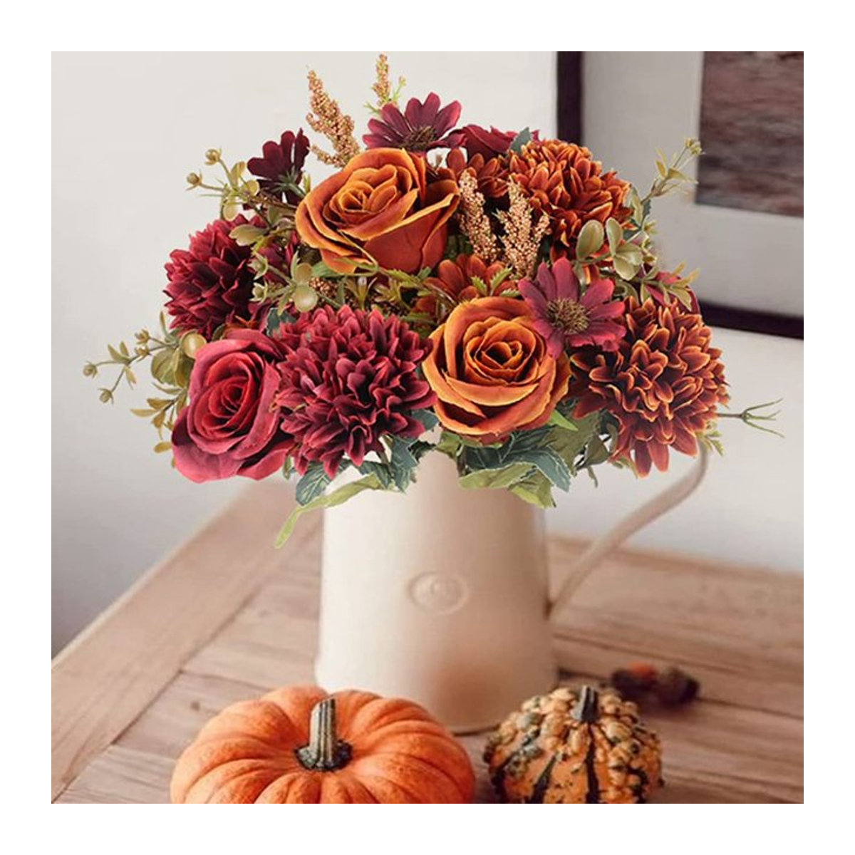 Künstliche Pfingstrosen von smr in Orange und Mehrfarbig als florale Textil-Dekoration für Hochzeit, Weihnachten und Garten - Bild 1