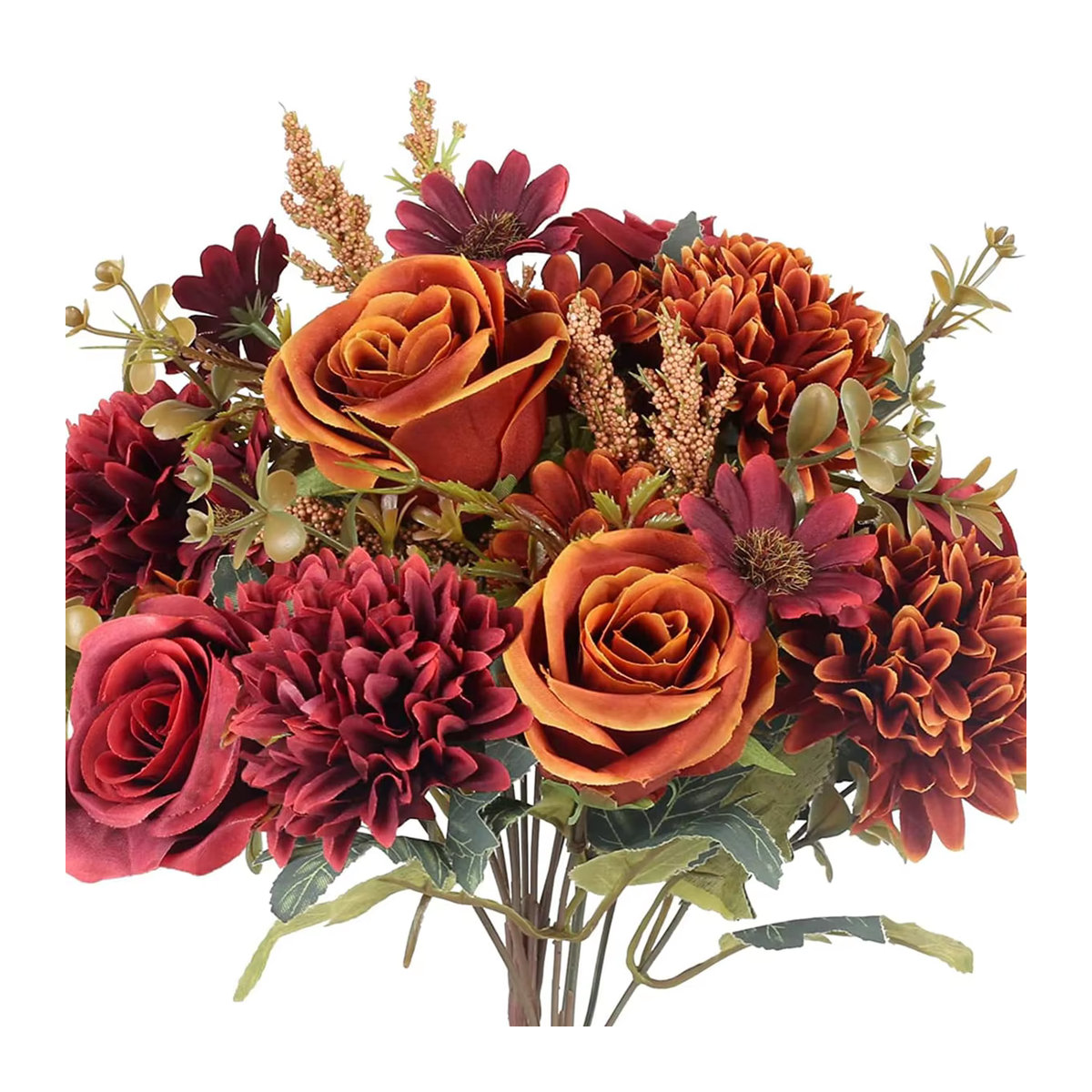 Künstliche Pfingstrosen von smr in Orange und Mehrfarbig als florale Textil-Dekoration für Hochzeit, Weihnachten und Garten - Bild 3