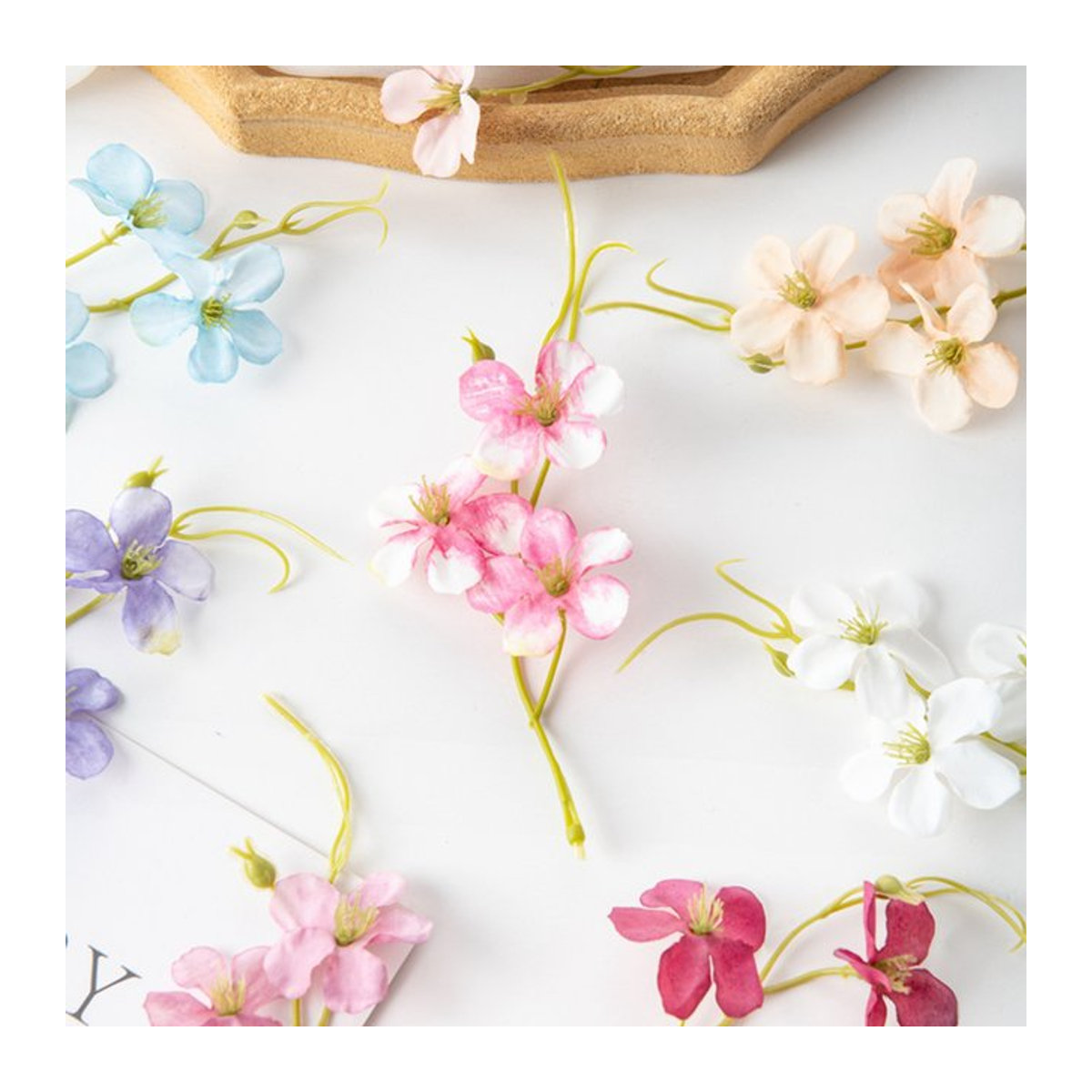 Künstliche Pflaumenblüte von XIAOYINMO in Rosa und Mehrfarbig aus Textil für Hochzeitsstrauß und Dekoration - Bild 1