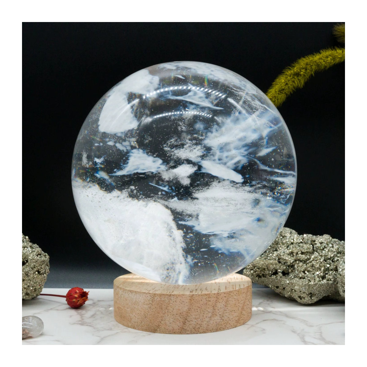 Künstliche Quarz Kugeln in Transparent für Chakra-Meditation und Altar Dekoration - Bild 3