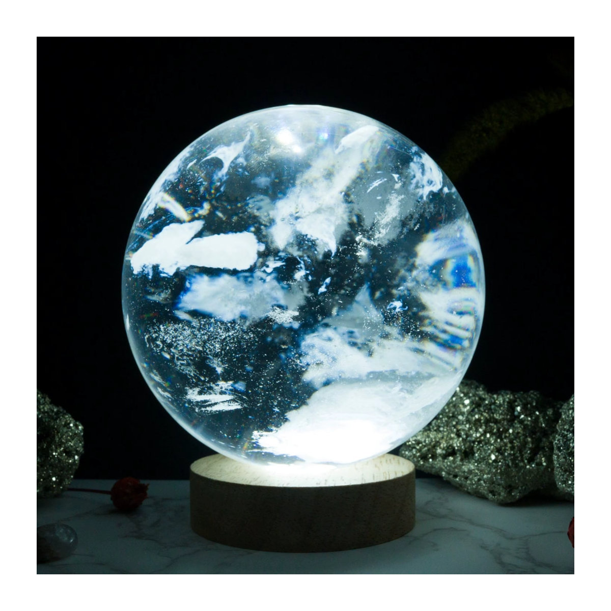 Künstliche Quarz Kugeln in Transparent für Chakra-Meditation und Altar Dekoration - Bild 4
