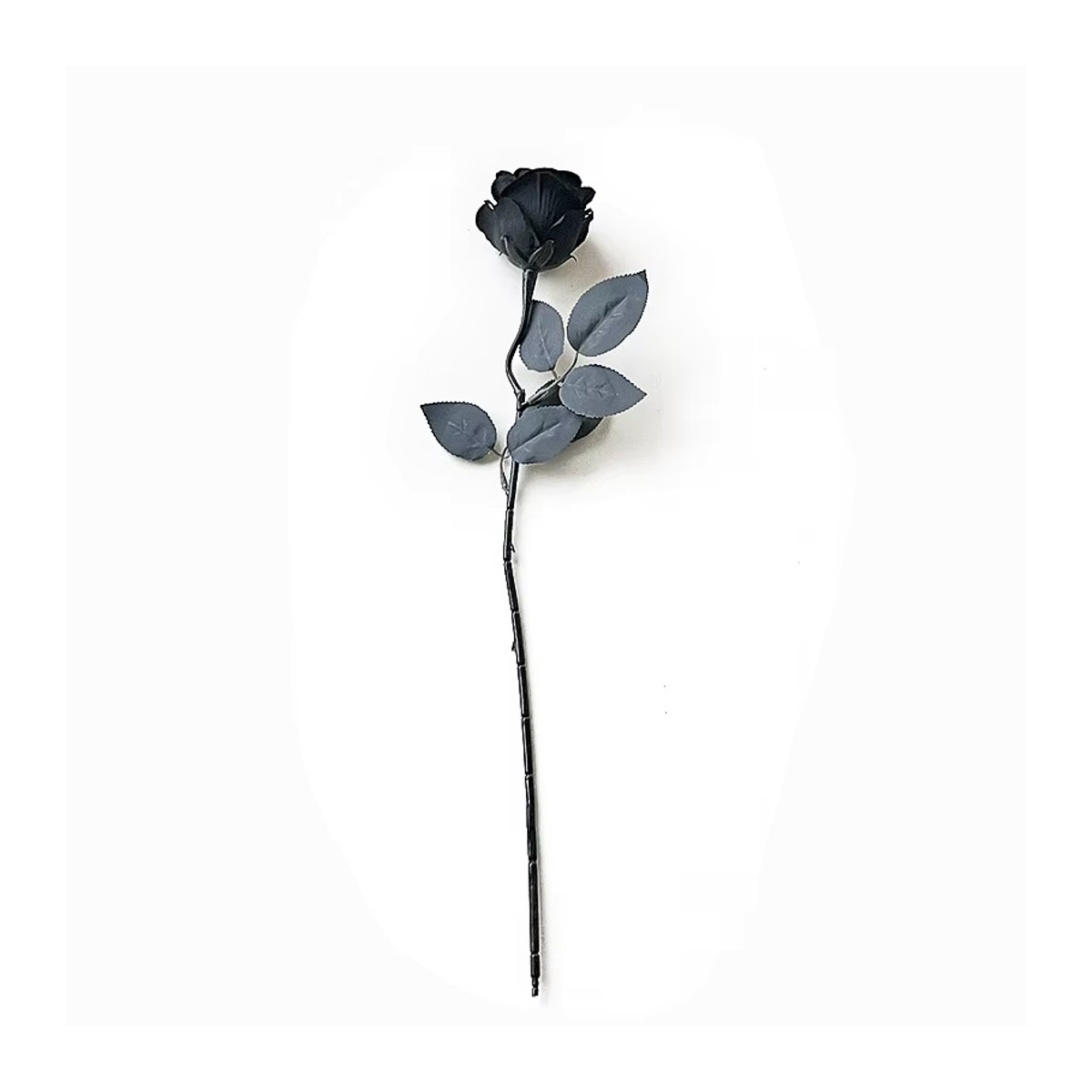 Künstliche schwarze Rose für Gothic und Halloween Dekoration, Höhe: 50 cm - Bild 4