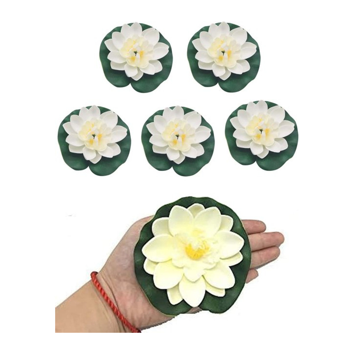 Künstliche Seerosen und Lotusblumen aus EVA in Rosa für die Dekoration von Gartenteichen und Partys - Bild 1