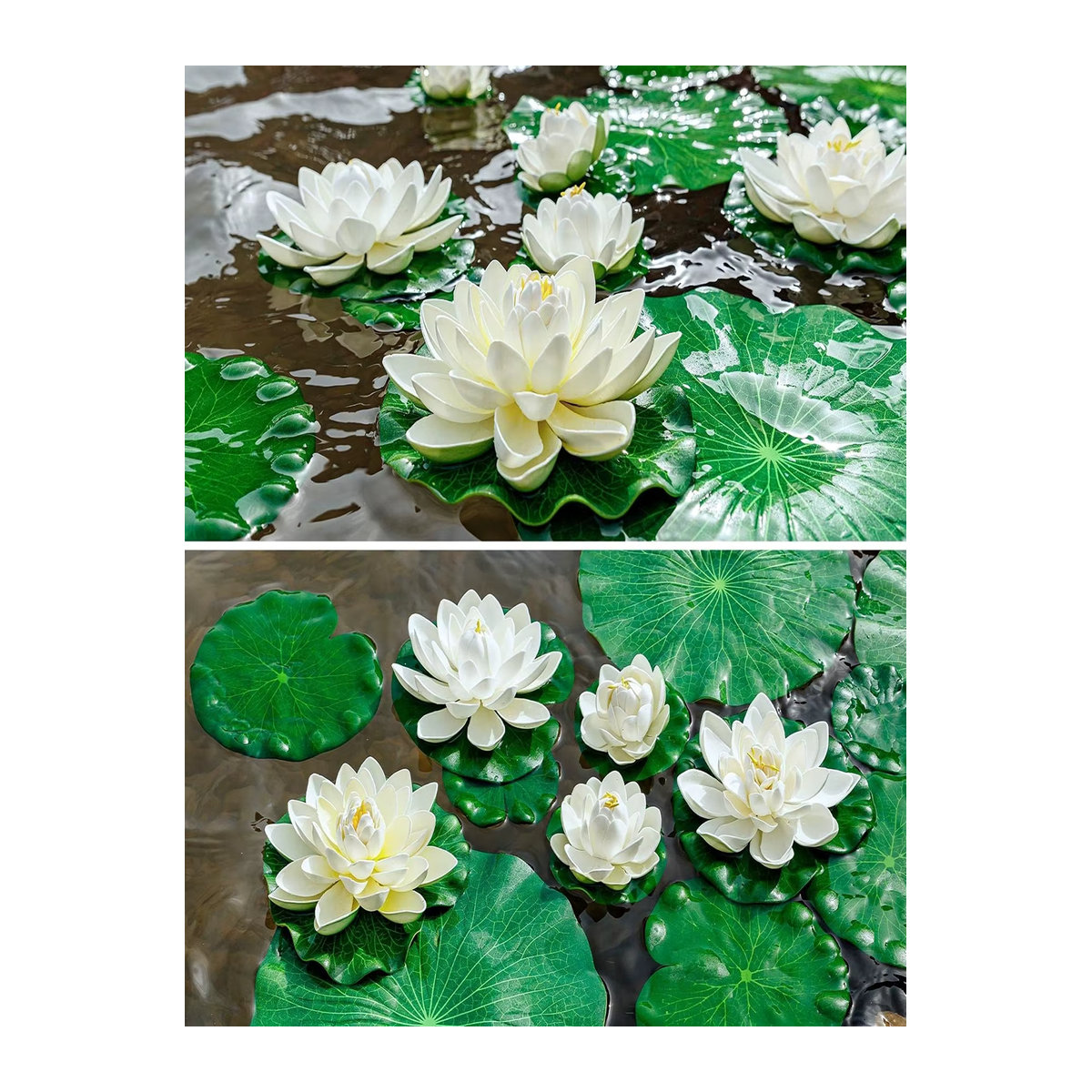 Künstliche Seerosen und Lotusblumen aus EVA in Rosa für die Dekoration von Gartenteichen und Partys - Bild 2