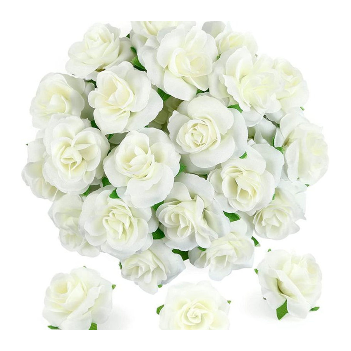Künstliche Seidenrosen von smr in Creme und Weiß für Brautsträuße und Dekorationen - Bild 1