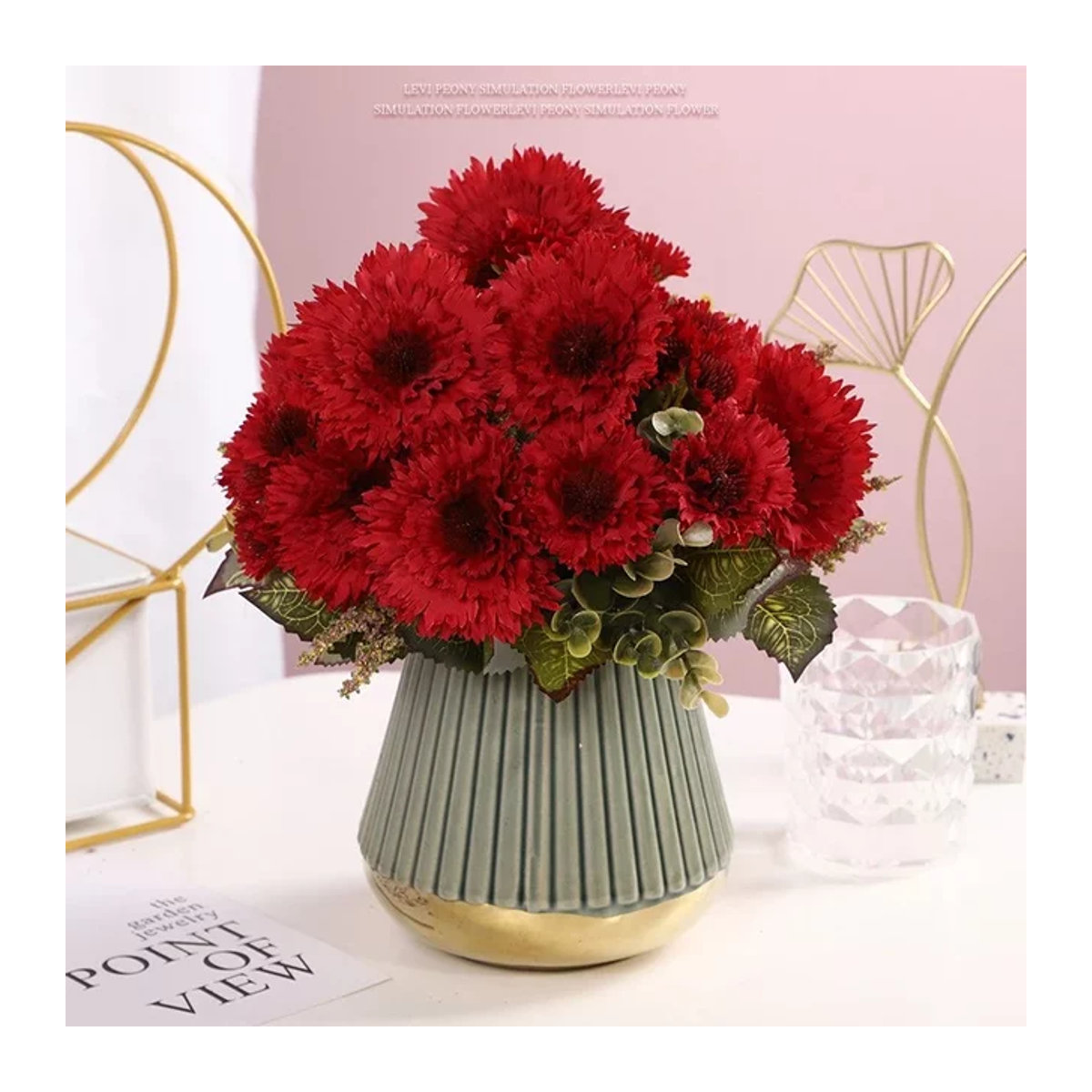 Künstliche Sonnenblume in Pink als dekoratives Bouquet für Hochzeiten und zur Tischdekoration - Bild 1