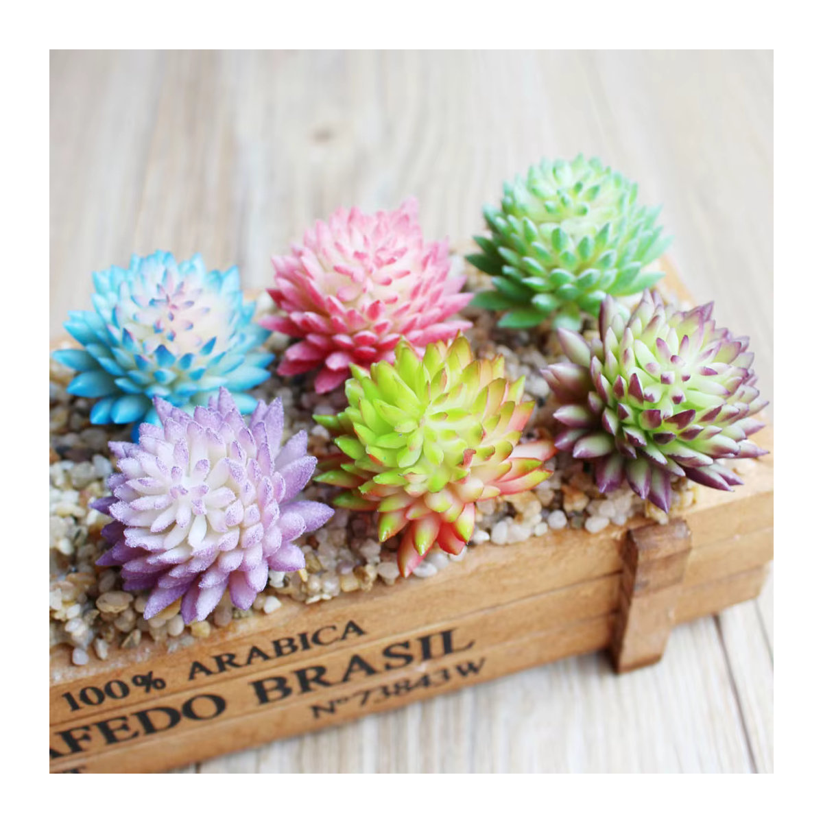 Künstliche Sukkulenten-Pflanzen von merylover in Multicolor und Purple Green zur dekorativen Gestaltung von Haus und Garten - Bild 2