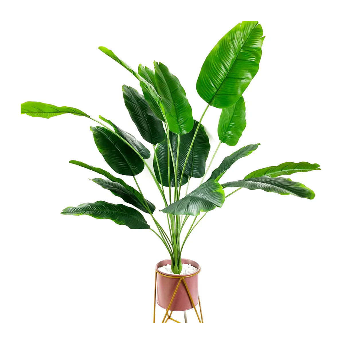 Künstlicher Bananenbaum Kmitang mit 24 Köpfen, Grüne Tropische Pflanze aus Kunststoff, Höhe: 100 cm - Bild 5