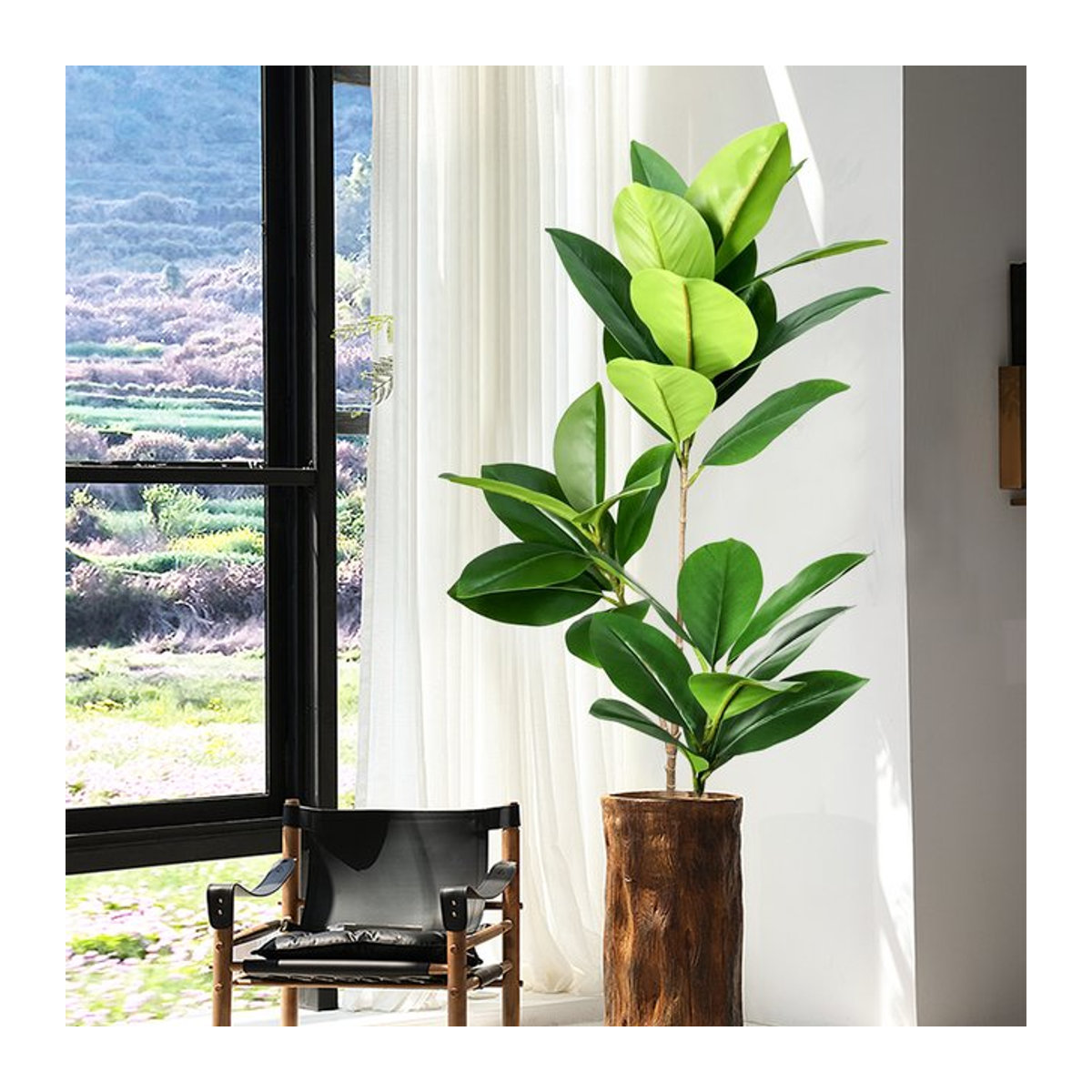 Künstlicher Banyan-Baum von Kmitang, grüne tropische Feigenpflanze als Topfpflanze für dein Zuhause, Garten oder Büro, Höhe: 74 bis 140 cm - Bild 1