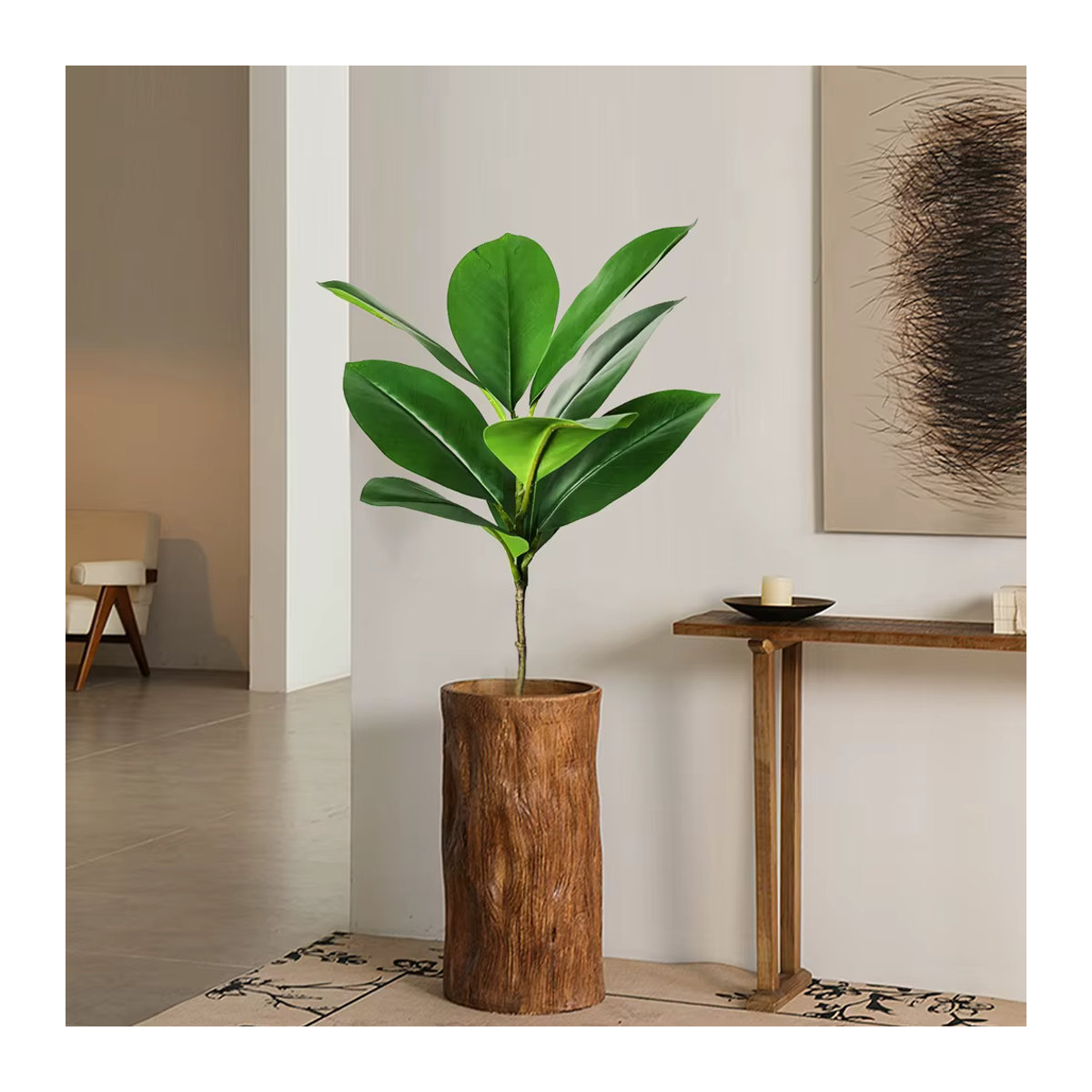 Künstlicher Banyan-Baum von Kmitang, grüne tropische Feigenpflanze als Topfpflanze für dein Zuhause, Garten oder Büro, Höhe: 74 bis 140 cm - Bild 3