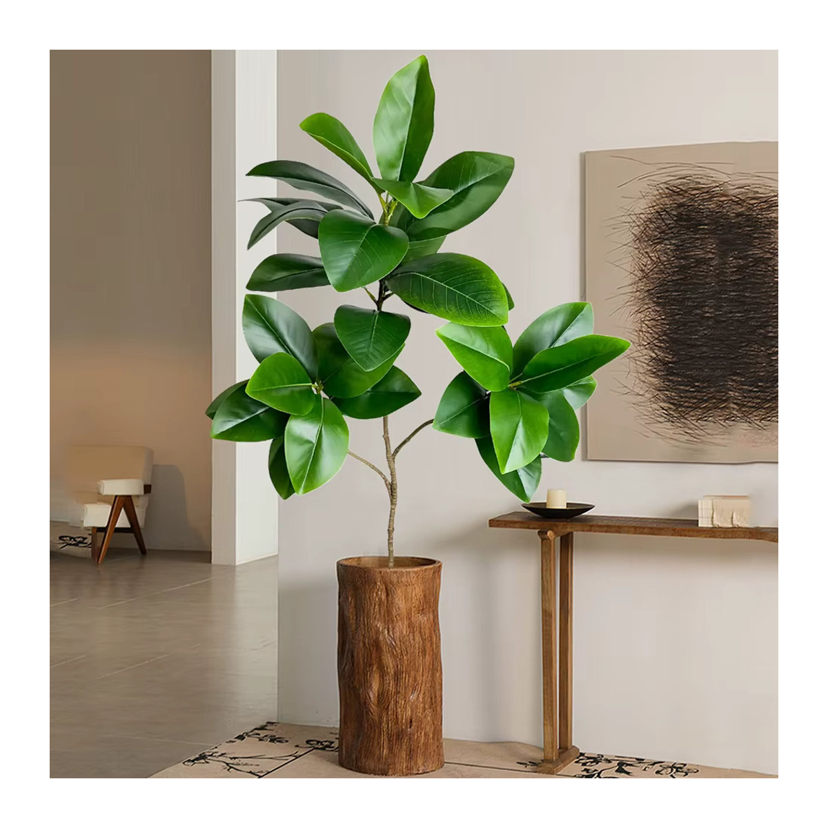 Künstlicher Banyan-Baum von Kmitang, grüne tropische Feigenpflanze als Topfpflanze für dein Zuhause, Garten oder Büro, Höhe: 74 bis 140 cm - Bild 4