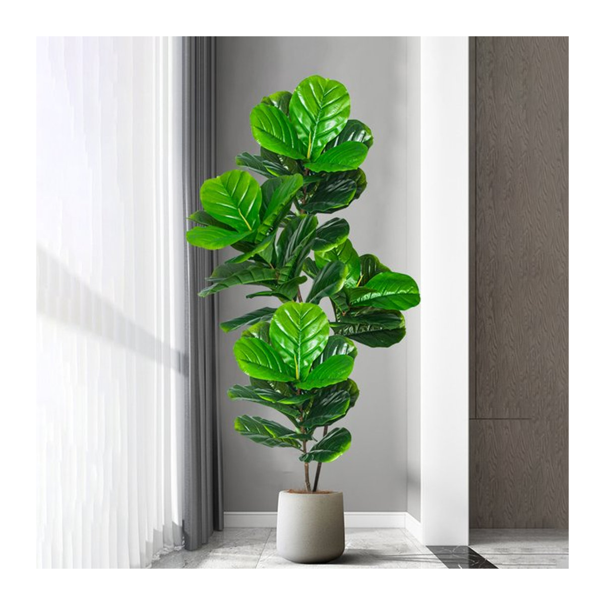 Künstlicher Banyan-Baum von Kmitang in Grün, dekorative Ficus-Pflanze aus Kunststoff für Zuhause, Garten oder Büro, Höhe: 74 cm bis 165 cm - Bild 1